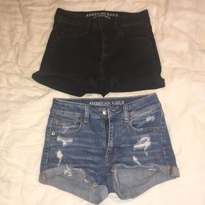 High waisted jean shorts